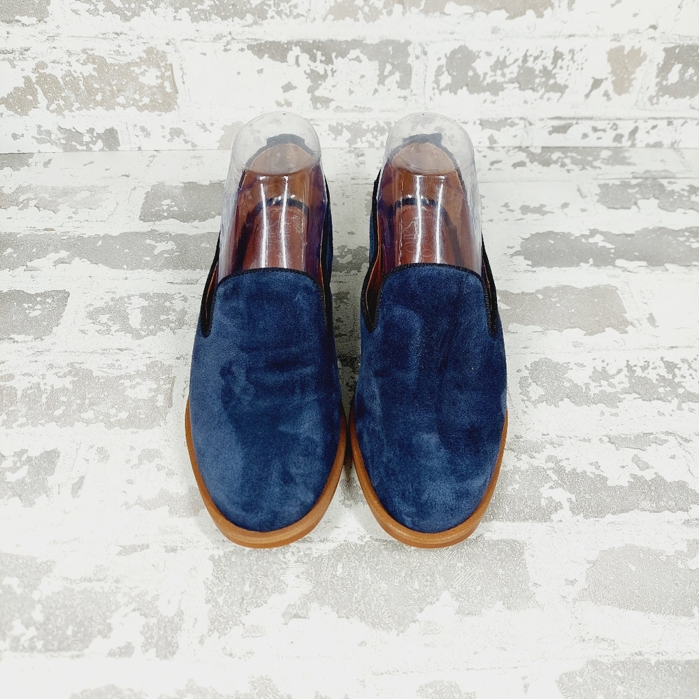 NEW Franco Sarto Jeena Blue Suede Leather Flat Loafers E622 - Picture 6 of 11